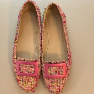 Cecelia New York pink tweed flat